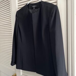 Kasper Classic Black Open-Front Jewel Neck Dressy Jacket 14